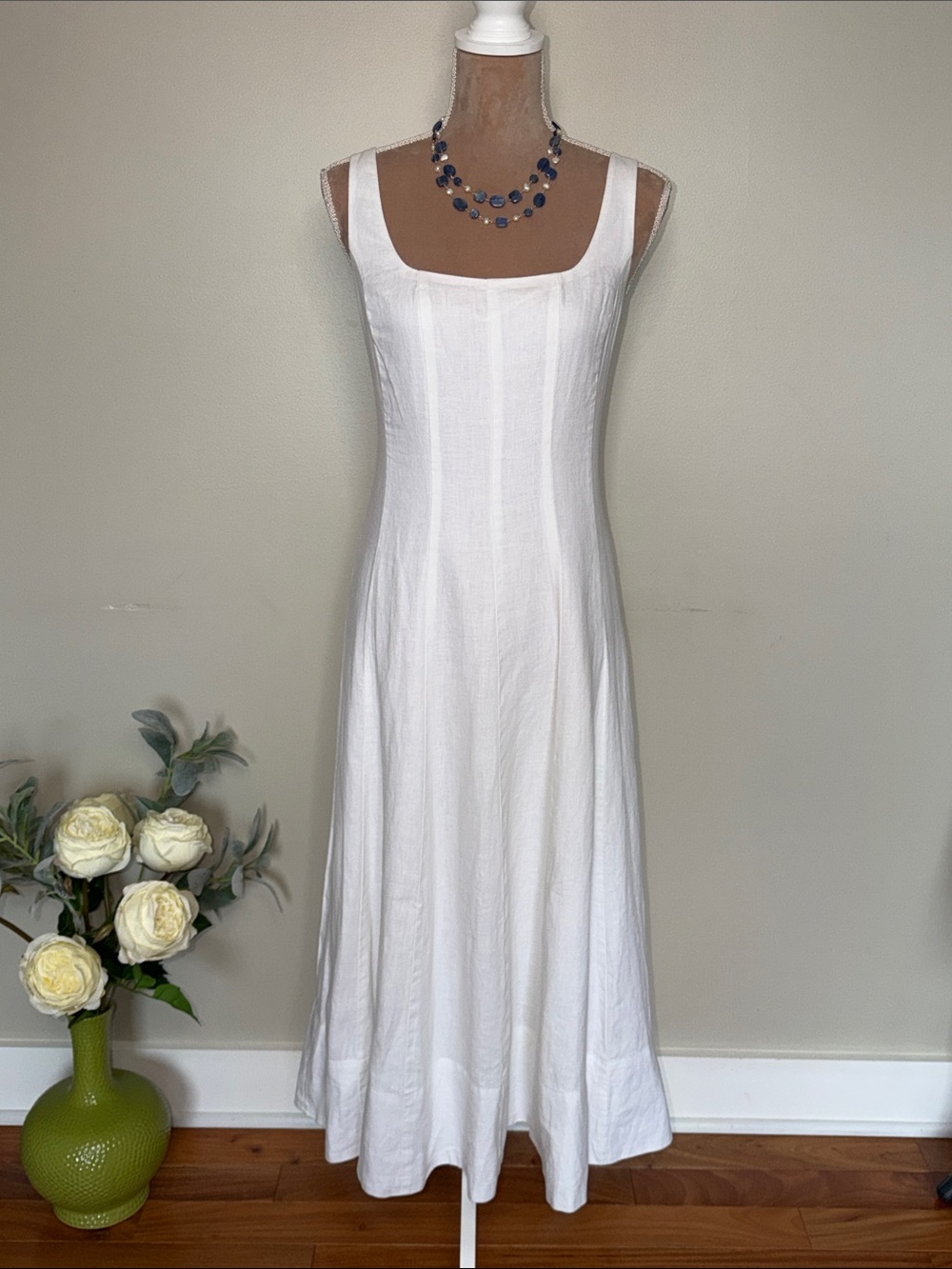Lilly Pulitzer Calina Linen White Sleeveless Midi Dress Size 6 NWT - Picture 4 of 13